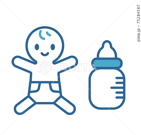赤ちゃんとミルクのアイコン・ピクトグラム 75284587