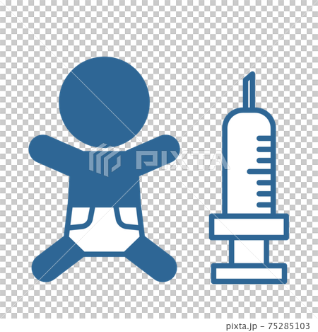 Baby and injection icon 75285103