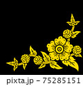 Thai traditional art, flower style on black background (seamless pattern) 75285151