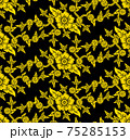 Thai traditional art, flower style on black background (seamless pattern) 75285153