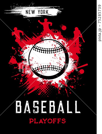 Baseball playoffs vector poster sport grunge card Baseball playoffs vector poster sport grunge card 75285739