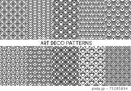 Art deco vector patterns, seamless ornament set Art deco vector patterns, seamless ornament set 75285834
