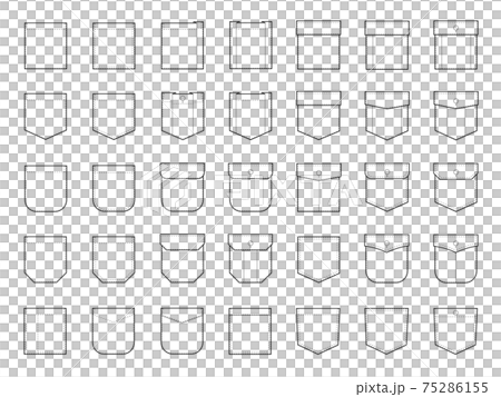 胸ポケット パッチポケット イラストセット 胸ポケット パッチポケット イラストセット 75286155