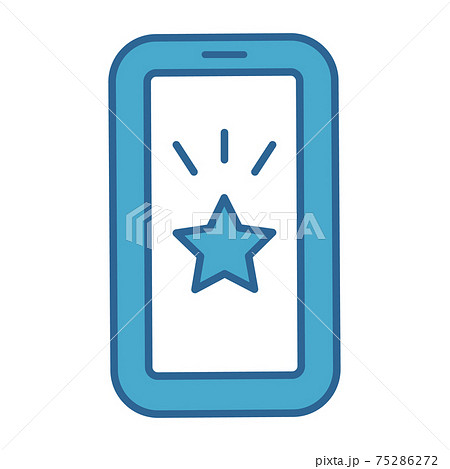 星マークが表示されているスマートフォンのアイコンイラストのイラスト素材