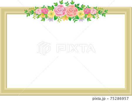薔薇の花の額縁フレームのイラスト素材