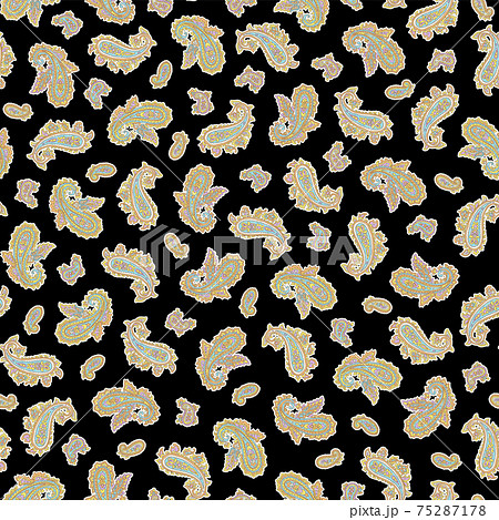 少し崩れたペイズリー柄 のイラスト素材