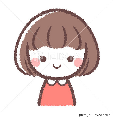 Girl Icon Upper Body Stock Illustration