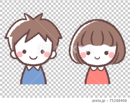 Boy girl icon upper body set - Stock Illustration [75288408] - PIXTA