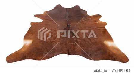 Isolated picture of a cow skin on a white background Isolated picture of a cow skin on a white background 75289201