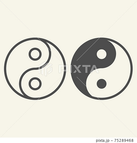 Yin Yang Line And Solid Icon Harmony And のイラスト素材 Yin Yang Line And Solid Icon Harmony And のイラスト素材