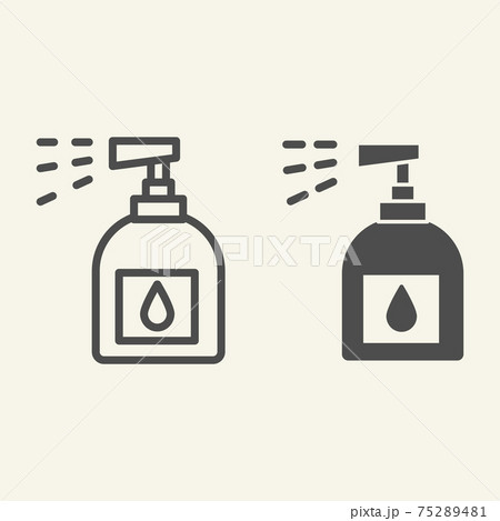 Household chemicals line and solid icon. Spray bottle symbol, outline style pictogram on beige background. Plastic bottle for cleaning sign for mobile concept and web design. Vector graphics. 75289481