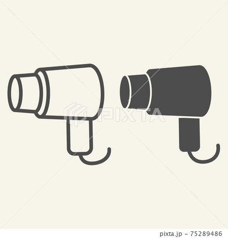 Hair dryer line and solid icon. Hairdryer or blow dryer symbol, outline style pictogram on beige background. Hotel bathroom equipment sign for mobile concept and web design. Vector graphics. Hair dryer line and solid icon. Hairdryer or blow dryer symbol, outline style pictogram on beige background. Hotel bathroom equipment sign for mobile concept and web design. Vector graphics. 75289486