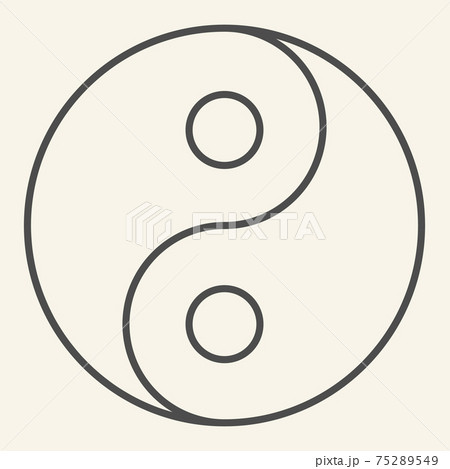 Yin Yang thin line icon. Harmony and balance symbol, outline style pictogram on beige background. Yin-yang Buddhism philosophy sign for mobile concept and web design. Vector graphics. Yin Yang thin line icon. Harmony and balance symbol, outline style pictogram on beige background. Yin-yang Buddhism philosophy sign for mobile concept and web design. Vector graphics. 75289549
