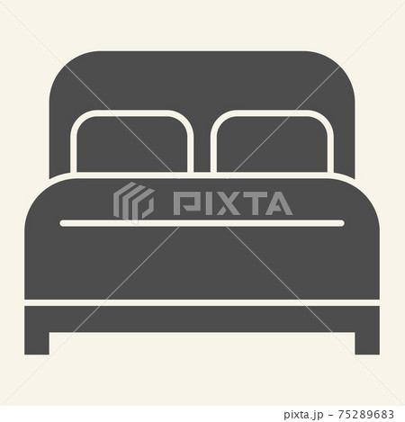 Double bed solid icon. Hotel bedroom symbol, glyph style pictogram on beige background. Sleep and relax furniture sign for mobile concept and web design. Vector graphics. Double bed solid icon. Hotel bedroom symbol, glyph style pictogram on beige background. Sleep and relax furniture sign for mobile concept and web design. Vector graphics. 75289683
