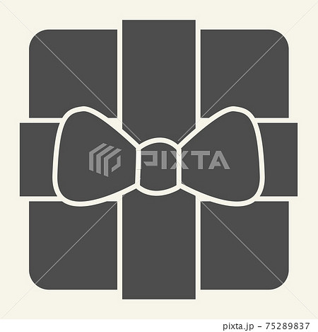 Gift solid icon. Christmas present box with bow glyph style pictogram on white background. New Year or Xmas giftbox for mobile concept and web design. Vector graphics. Gift solid icon. Christmas present box with bow glyph style pictogram on white background. New Year or Xmas giftbox for mobile concept and web design. Vector graphics. 75289837