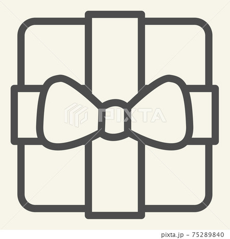 Gift line icon. Christmas present box with bow outline style pictogram on white background. New Year or Xmas giftbox for mobile concept and web design. Vector graphics. 75289840