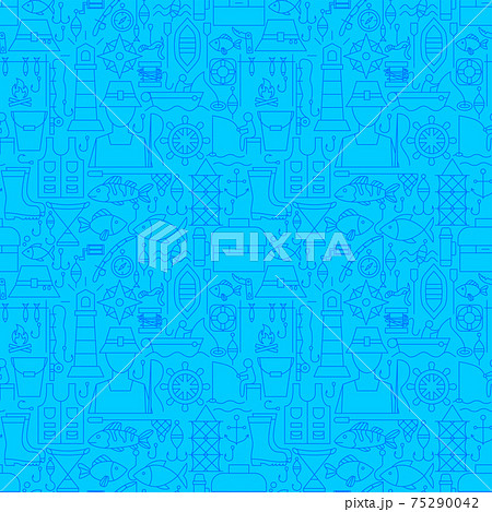 Fishing Line Seamless Pattern 75290042