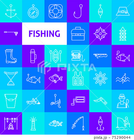 Fishing Line Icons 75290044
