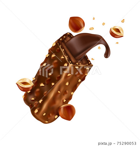 Sweet chocolate bar with hazelnut and caramel 75290053