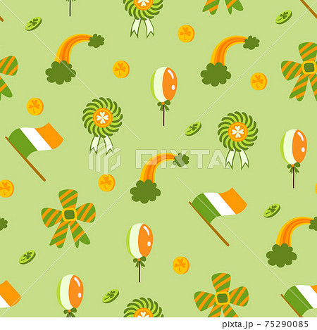 Saint Patrick s Day seamless pattern. Holiday Vector Illustration Background Saint Patrick s Day seamless pattern. Holiday Vector Illustration Background 75290085