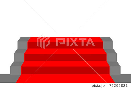 レッドカーペットと階段のイラスト素材