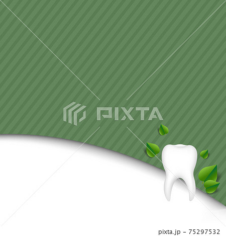 Dental Clinic Logo With Green Leaves Dental Clinic Logo With Green Leaves 75297532