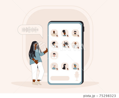 Online Conference With Different People Social のイラスト素材