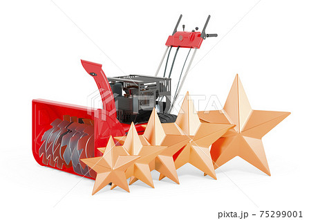 Customer rating of snow blower machine. 3D rendering Customer rating of snow blower machine. 3D rendering 75299001