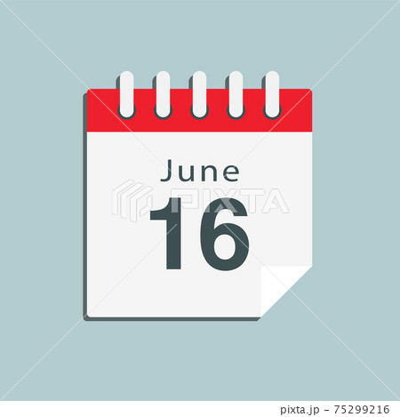 Icon day date 16 June, template calendar page Icon day date 16 June, template calendar page 75299216