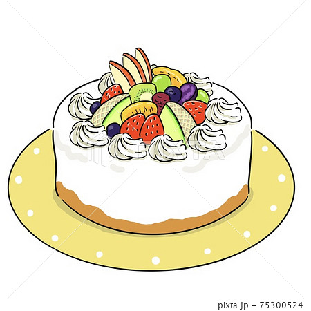 記念日 ホールケーキのイラスト素材