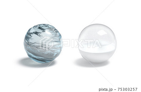 Blank water and snow ball mockup, isolated Blank water and snow ball mockup, isolated 75303257