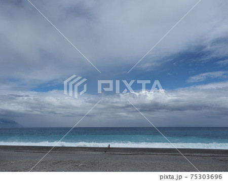 Cloudy with seascape and beach in Taiwan Cloudy with seascape and beach in Taiwan 75303696