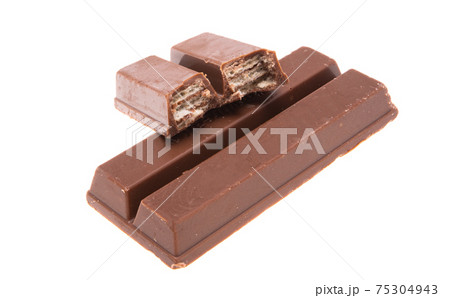 waffles in chocolate isolated 75304943