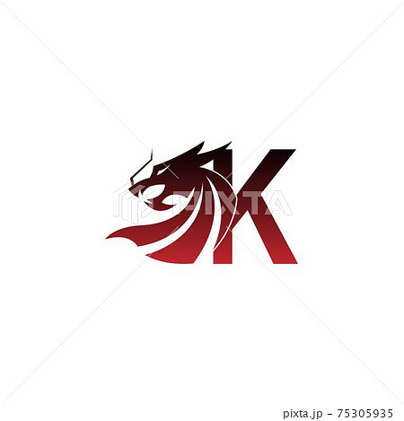Letter K logo icon with dragon design vector 75305935