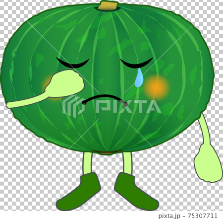 泣く可愛いカボチャのキャラクター 75307711