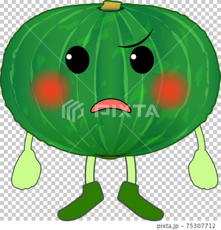 怒る可愛いカボチャのキャラクター 75307712