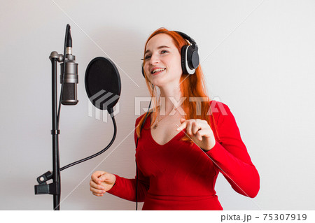 The professional singer is preparing to record a new song 75307919