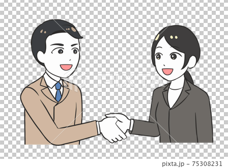 Hand Shake様 Shaking hands Business smiling men and women - Stock