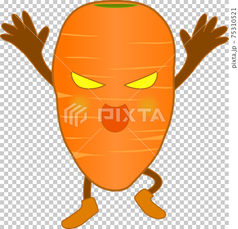 襲いかかるかわいい人参のキャラクター 襲いかかるかわいい人参のキャラクター 75310521