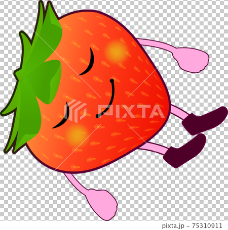 Sleeping cute strawberry character 75310911