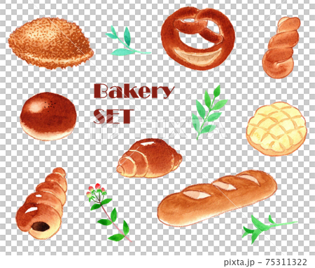 例證套各種各樣的麵包(白色背景) 例證套各種各樣的麵包(白色背景) 75311322