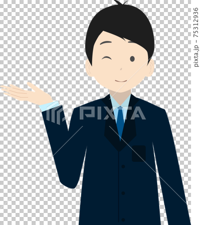 Businessman to guide (upper body) 75312936