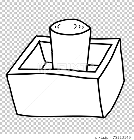 Cold sake (sake) line art illustration of Masu sake Cold sake (sake) line art illustration of Masu sake 75313149