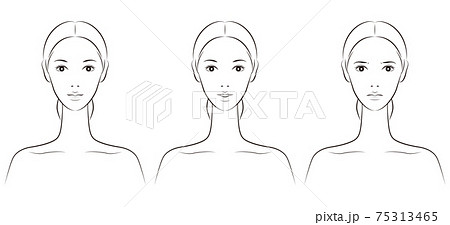 スキンケアをする女性のベクターイラスト 75313465