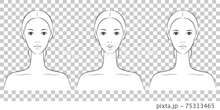 スキンケアをする女性のベクターイラスト 75313465