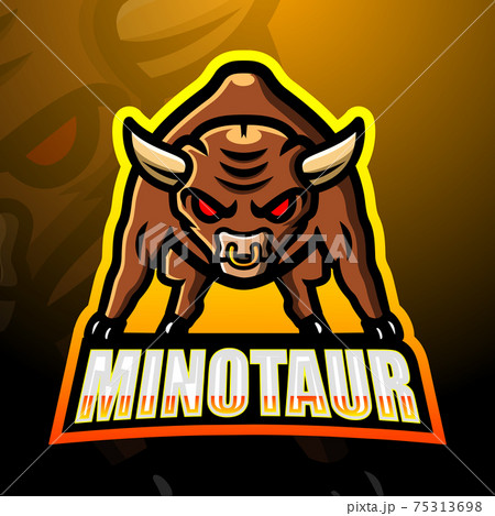 Minotaur mascot esport logo design 75313698