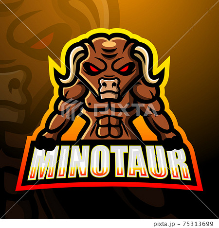 Minotaur mascot esport logo design 75313699