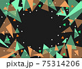 カラフルな三角形の幾何学模様4　黒背景 75314206
