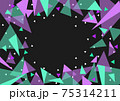 カラフルな三角形の幾何学模様6　黒背景 75314211