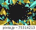 カラフルな三角形の幾何学模様1　黒背景 75314213